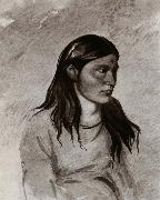 George Catlin Win-pan-to-mee,The white weasel oil on canvas